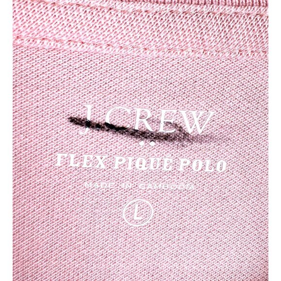 J.Crew Flex piqué polo shirt light guava preppy classic preppy 90s sz L - Picture 3 of 7